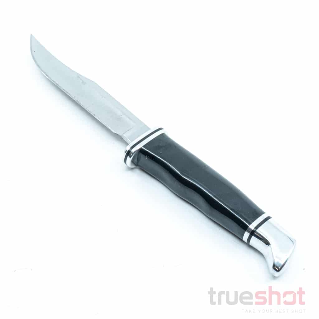 Buck - Woodsman - Black - Dymonwood - 420 Stainless - Satin - 4.00"