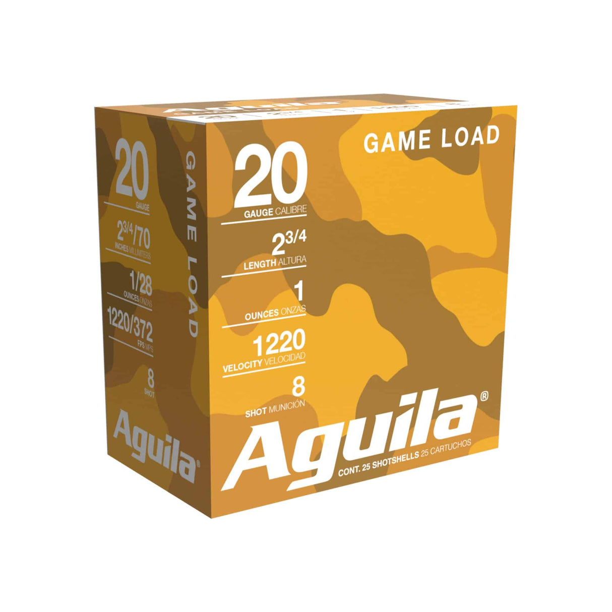 Aguila - 20 Gauge - #8 Shot - 2.75" - 1 oz. - 1220 FPS