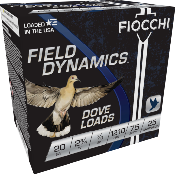 Fiocchi - Dove & Quail - 20 Gauge - #7.5 Shot - 2 3/4" - 7/8 oz. - 1210 FPS