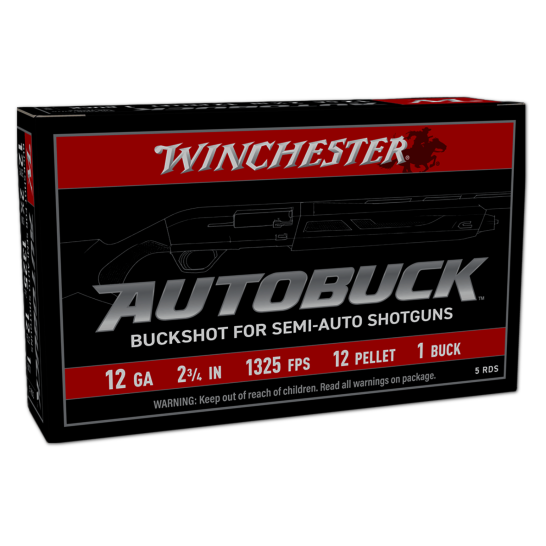 Winchester - Autobuck - 12 gauge - #1 Buck Shot - 2-3/4" - 12 pellets - 1325 FPS