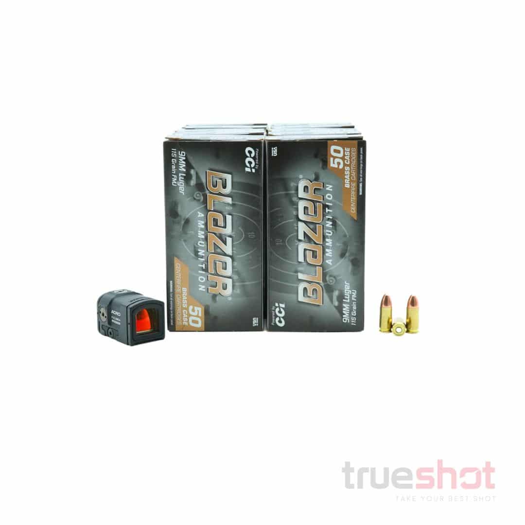 BUNDLE DEAL: Aimpoint ACRO P-2 Red Dot Pistol Sight and 500 Rounds of Ammo