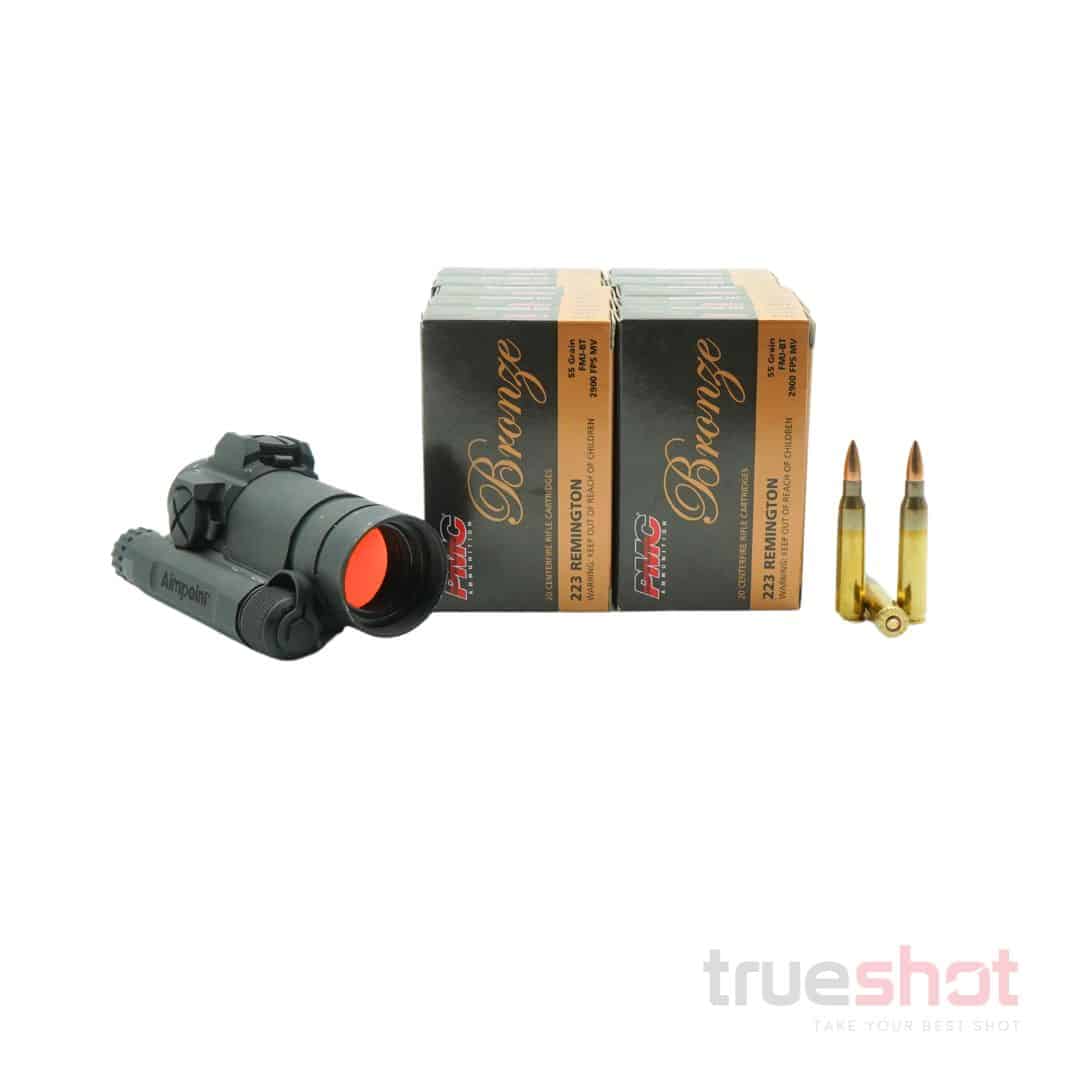 BUNDLE DEAL: Aimpoint Comp M4s Red Dot Rifle Sight and 200 Rounds of Ammo