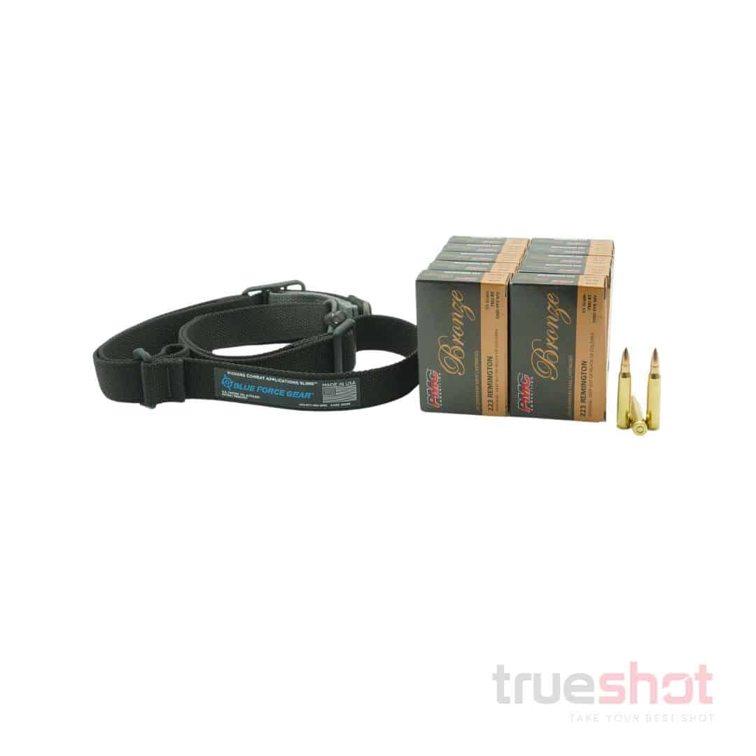 BUNDLE DEAL: Black Blue Force Gear Vickers QD Rifle Sling and 200 Rounds of Ammo