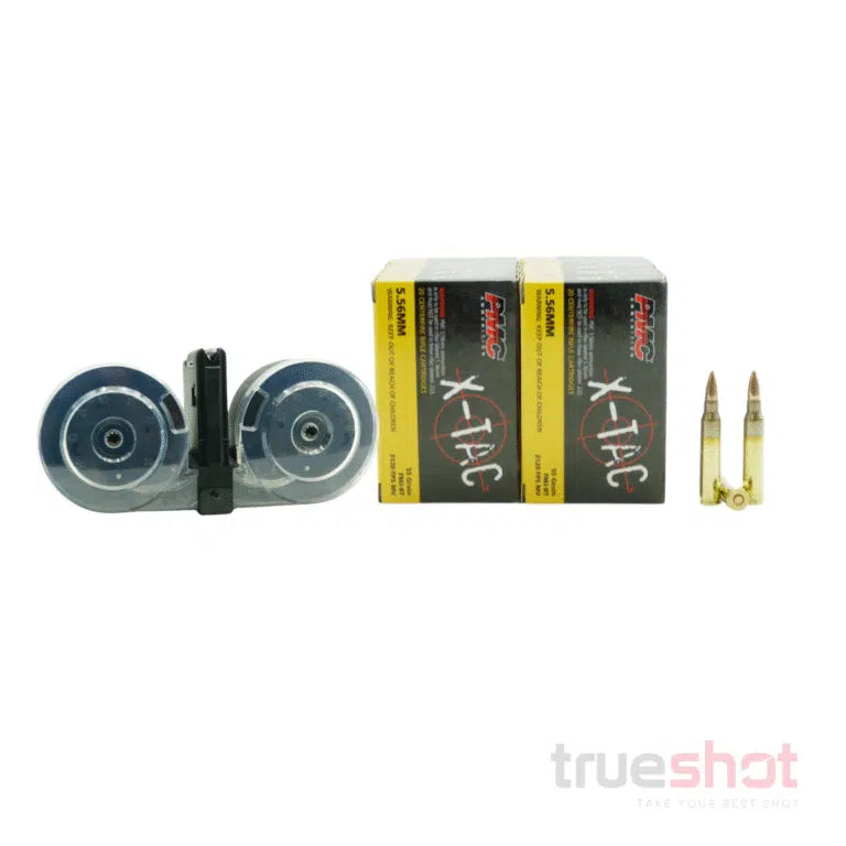 BUNDLE DEAL: 100 Round KCI AR-15 Drum Magazine and 200 Rounds of Ammo