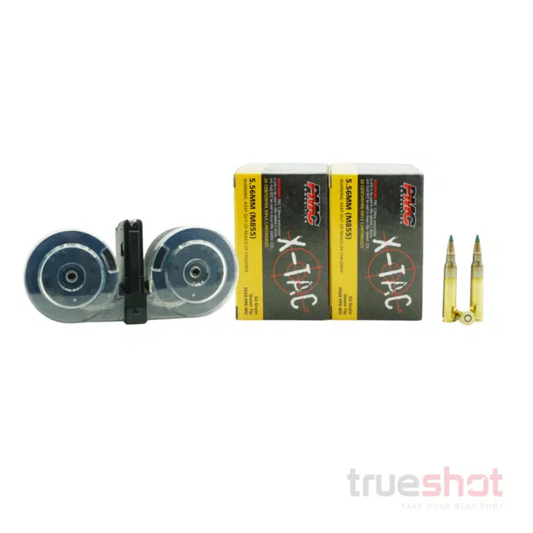 BUNDLE DEAL: 100 Round KCI AR-15 Drum Magazine and 200 Rounds of Ammo