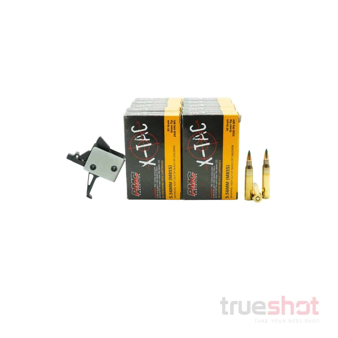 BUNDLE DEAL: CMC 2 lb 2 Stage Flat Drop In AR-15 Trigger and 200 Rounds of Ammo