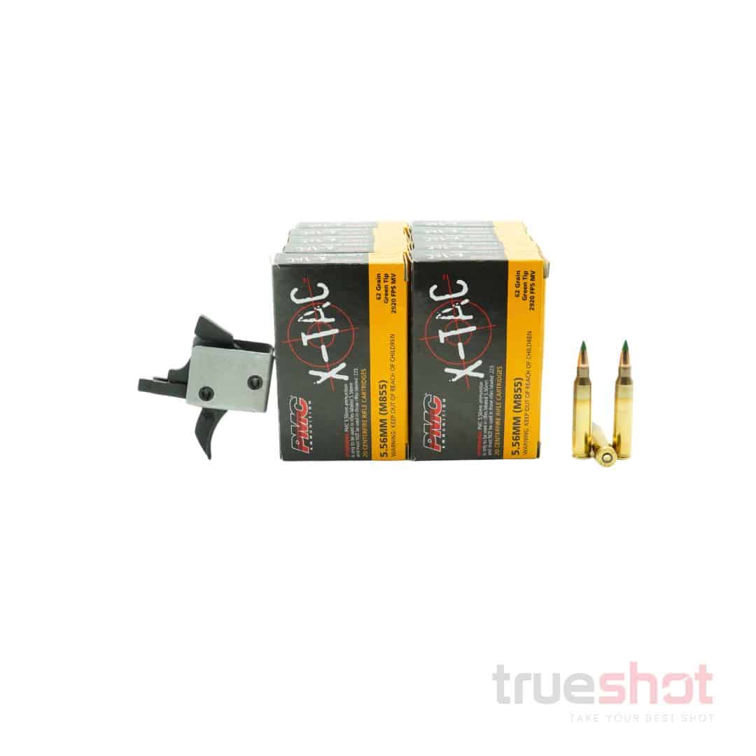 BUNDLE DEAL: CMC 2.5 Lb Single Stage Curved Drop In AR-15 Trigger and 200 Rounds of Ammo