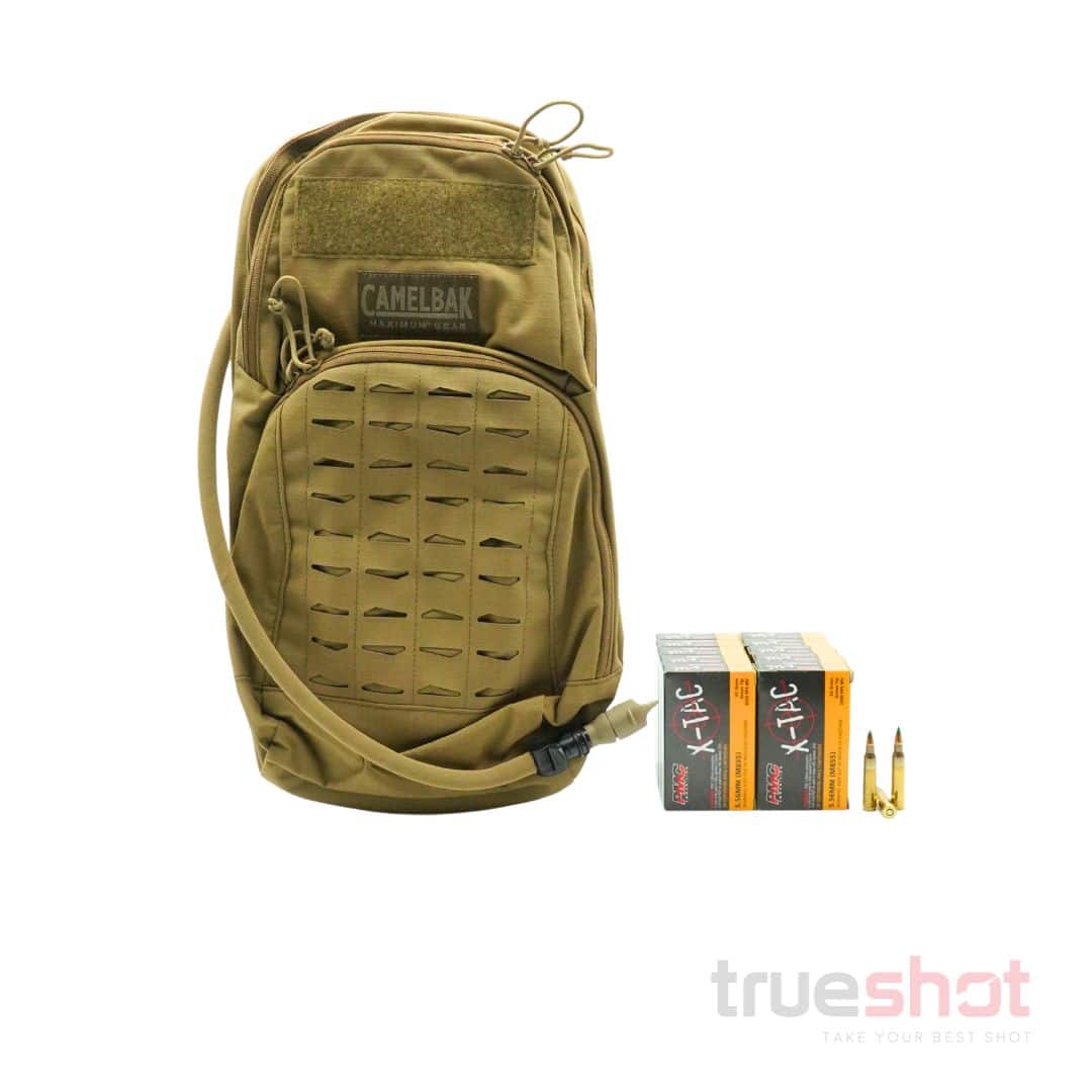 BUNDLE DEAL: Coyote CamelBak MULE Backpack with Reservoir and 200 Rounds of Ammo
