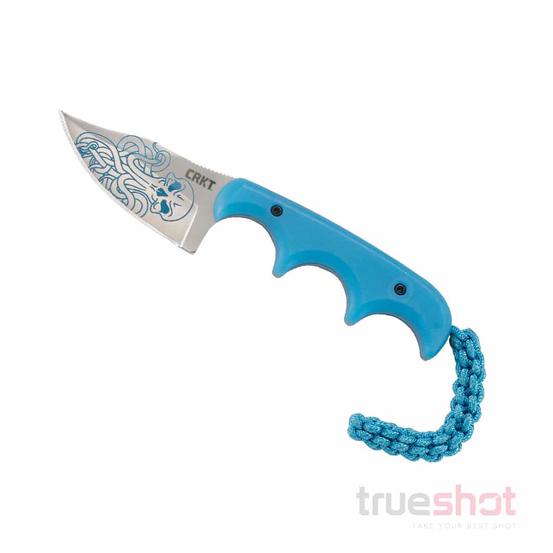 CRKT Folts Minimalist Bowie Knife, Cthulhu Blue, 2.125"
