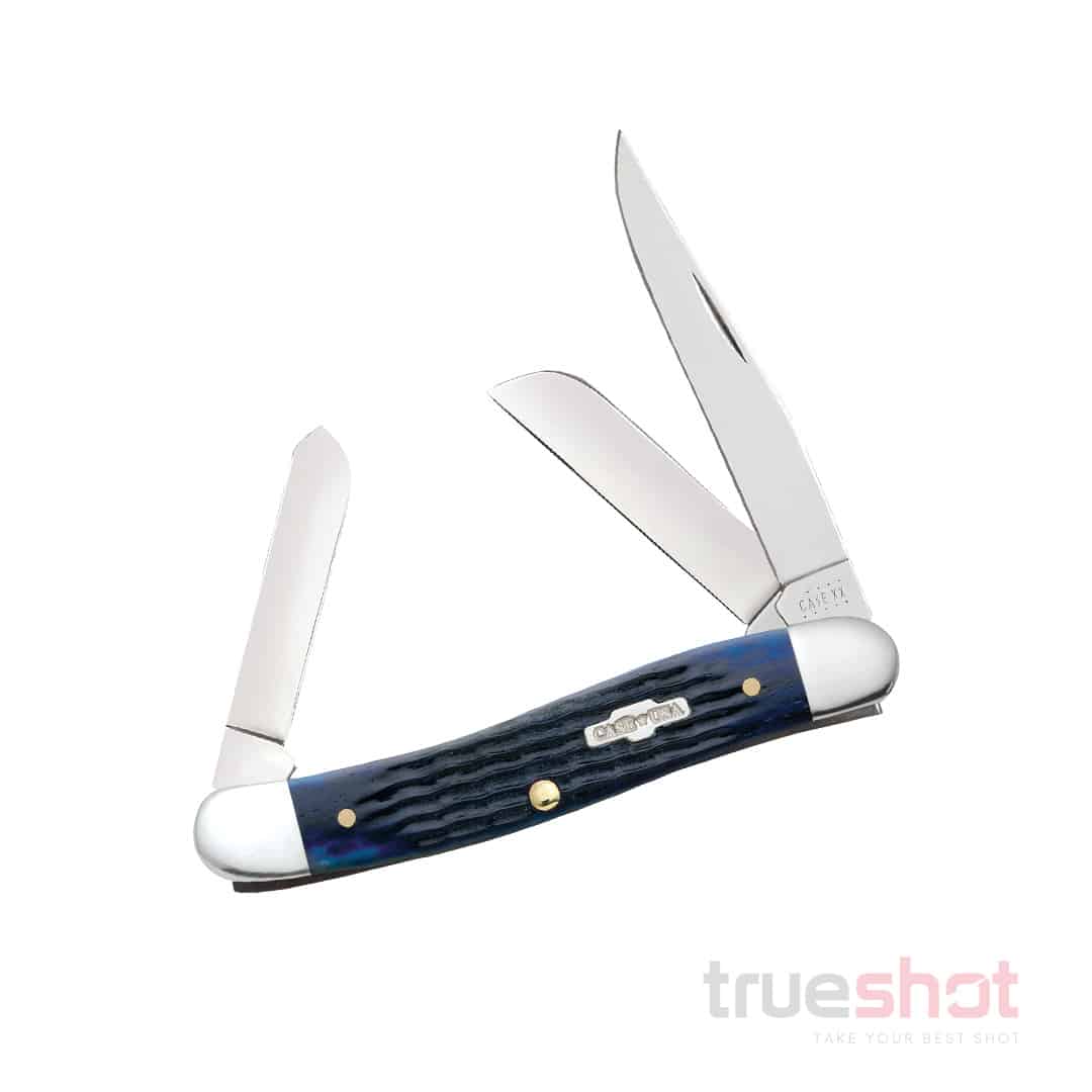 Case - Medium Stockman Knife - 3.625" - Rogers Corn Cob - Blue Bone Jig (6318 SS) 02801