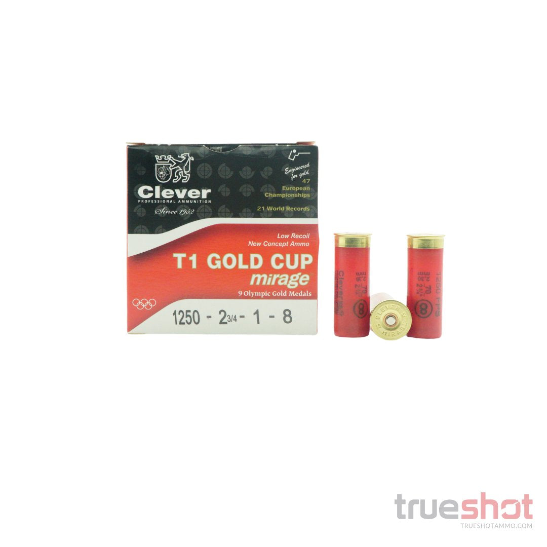 Clever - T1 Standard Target - 12 Gauge - #8 Shot - 2-3/4" - 1 oz. - 1250 FPS - 25 Rounds
