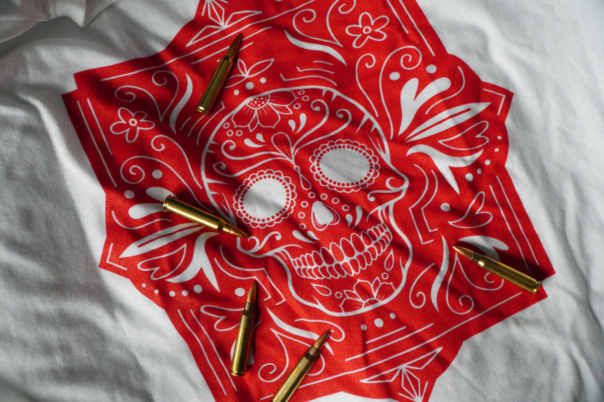 Aguila x True Shot - Sugar Skull - White - T-Shirt
