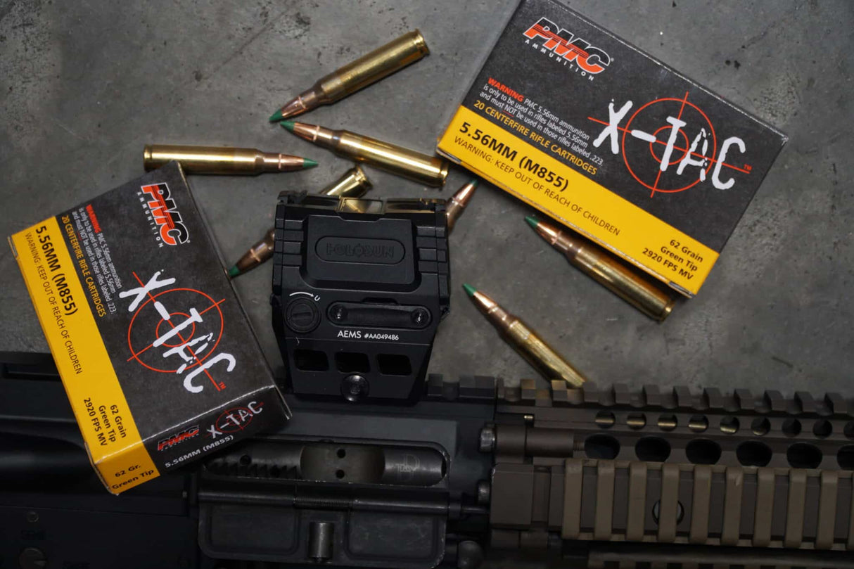 Holosun - AEMS - 1x - 2 MOA Dot & 65 MOA Circle - Black - Red Dot Rifle Sight