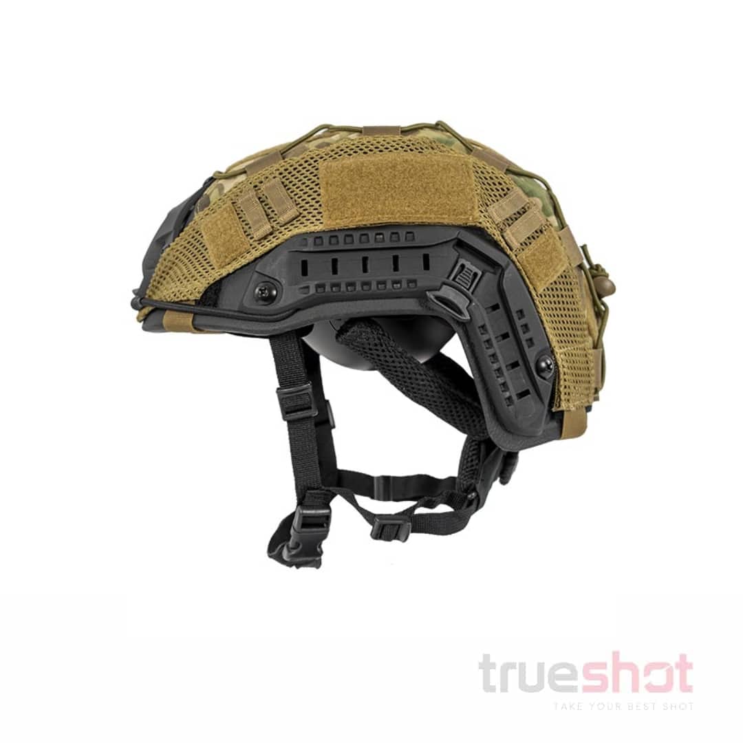 Full Forge Gear - Level 3A Ballistic Helmet - Black with Multi-Cam Cover