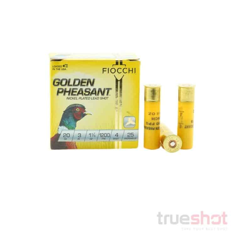 Fiocchi - Golden Pheasant Nickel Plated Lead - 20 Gauge - #4 Shot - 3" - 1-1/4 oz. - 1200 FPS