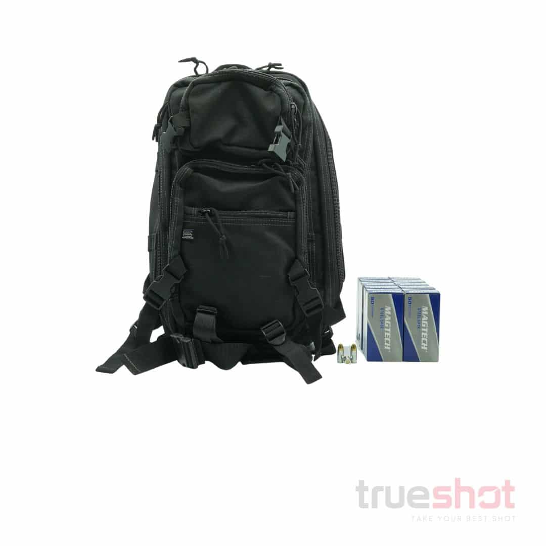 BUNDLE DEAL: Black Glock Multipurpose Backpack and 500 Rounds of Ammo