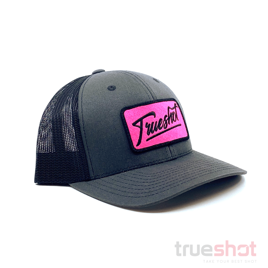 True Shot - Pink Patch - Charcoal/Black - Trucker Hat