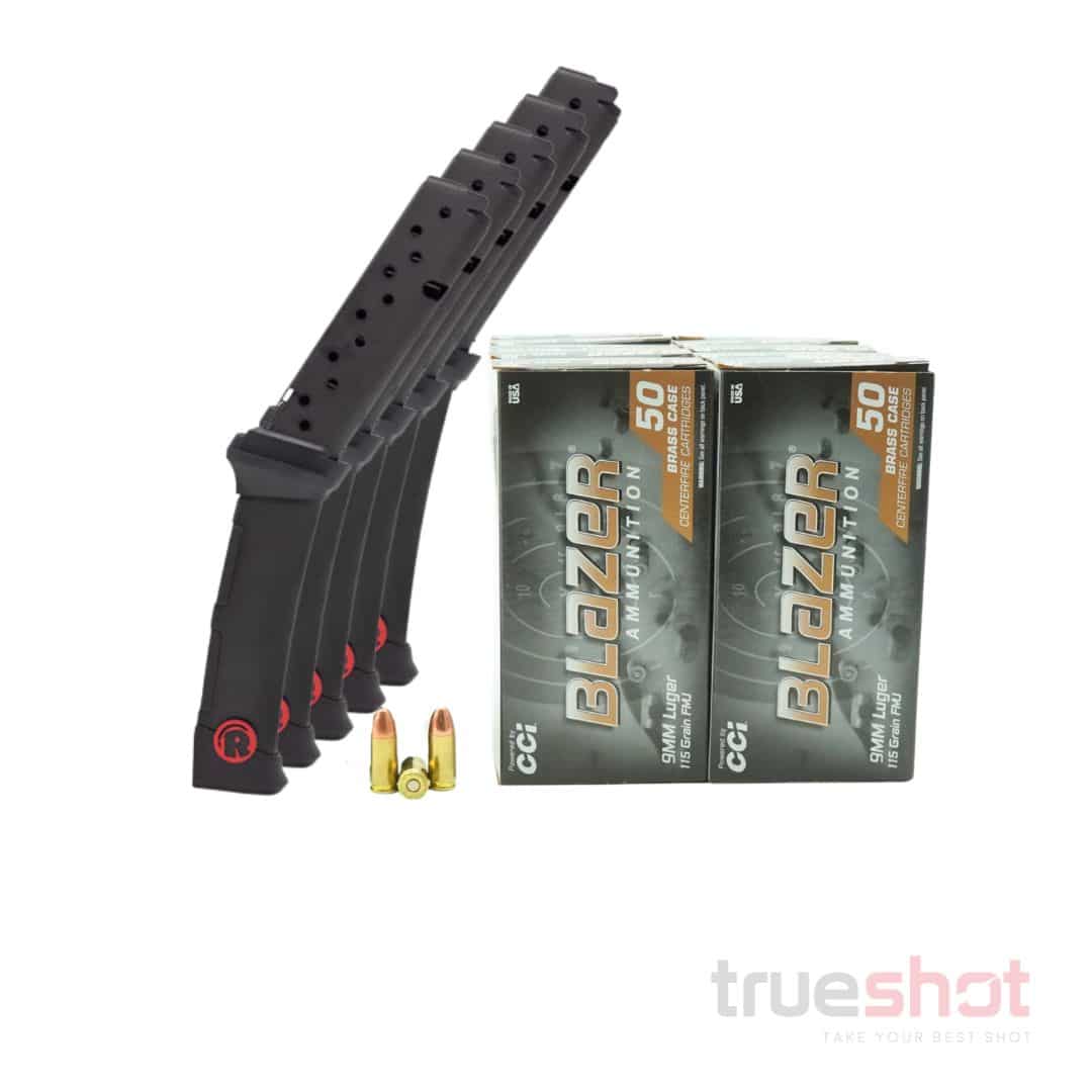 BUNDLE DEAL: 5 Black 20 Round Hi-Point 995 Magazine and 500 Rounds of Ammo