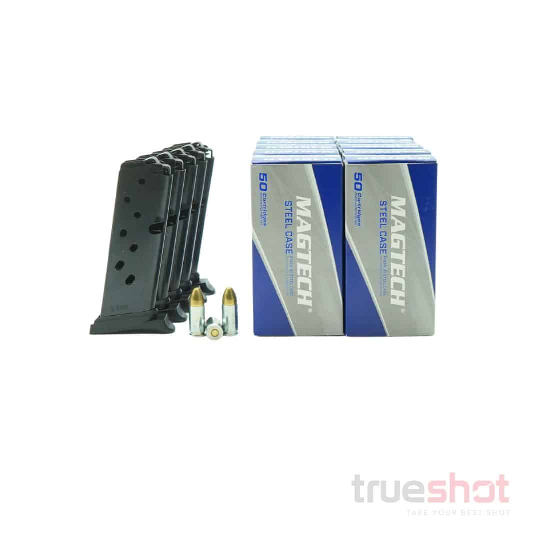 BUNDLE DEAL: 5 Black 8 Round Hi-Point C9/CF380 Magazines and 500 Rounds of Ammo