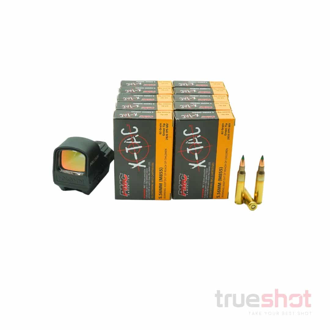 BUNDLE DEAL: Black Holosun 510C Rifle Green Dot Sight and 200 Rounds of Ammo