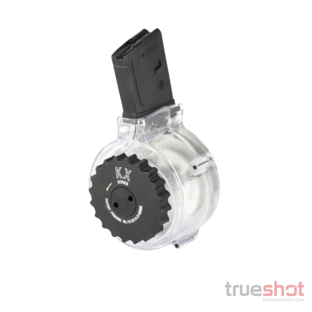 KCI - AR-15 - 223/5.56 - 50 Round - Clear / Black - Polymer Drum Magazine