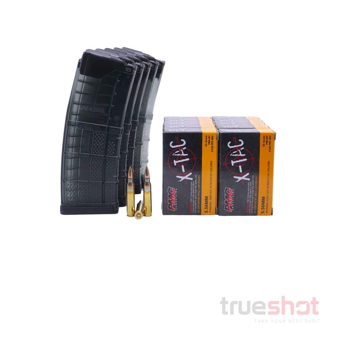 BUNDLE DEAL: 5 Translucent Smoke 30 Round Lancer L5 Advanced Warfighter Mags and 200 Rounds of Ammo