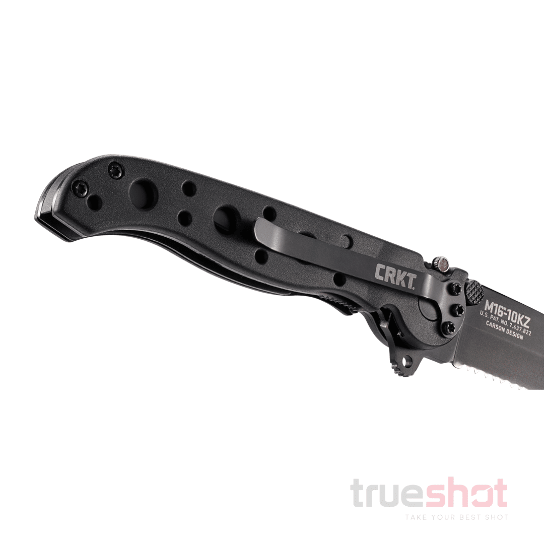 CRKT - M16-10KZ Tanto Serrated Flipper - Black - GFN - Stainless Steel - 3.00"