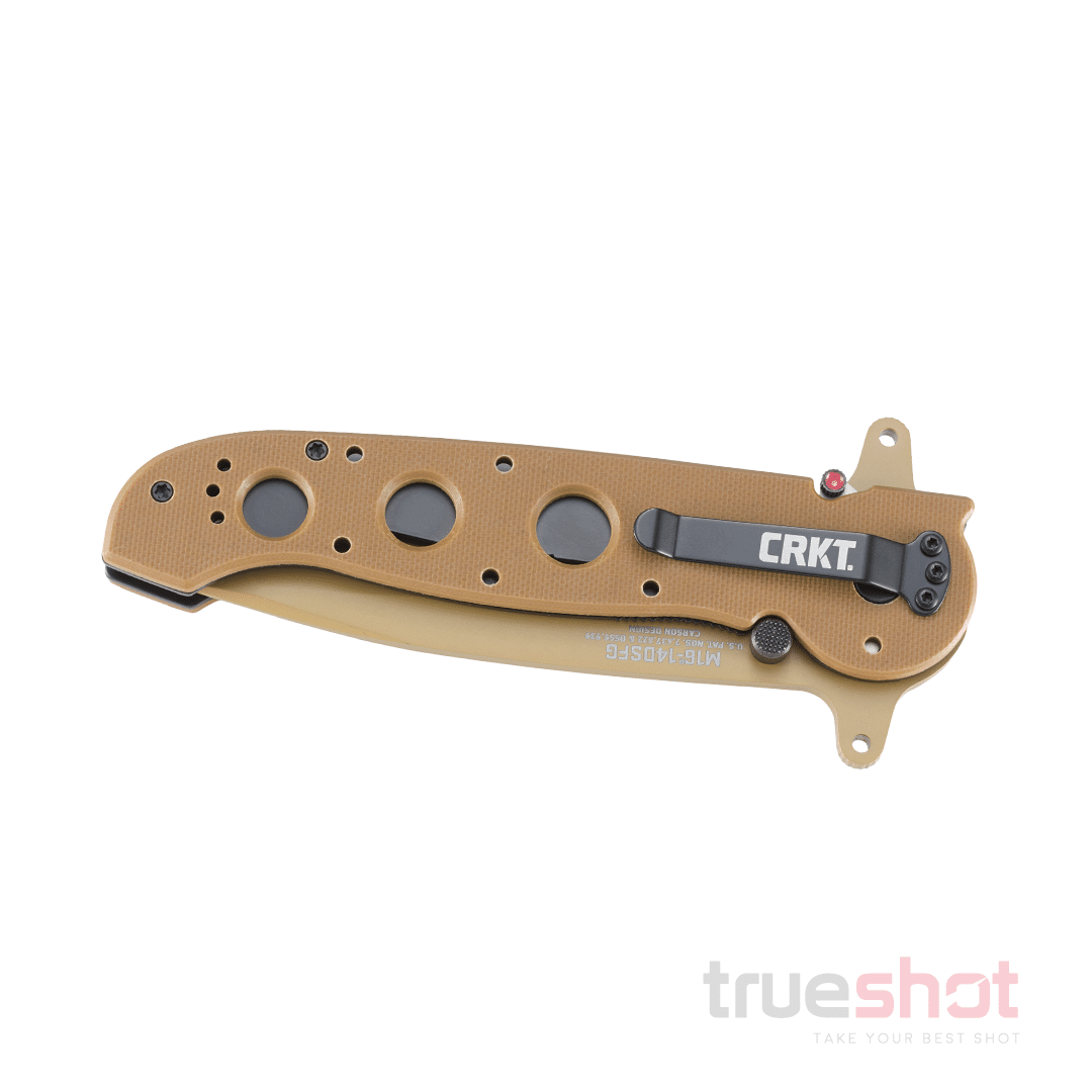CRKT - M16-14DSFG Desert Tan Tanto Serrated Flipper - Tan - G-10 - Stainless Steel - 3.875"