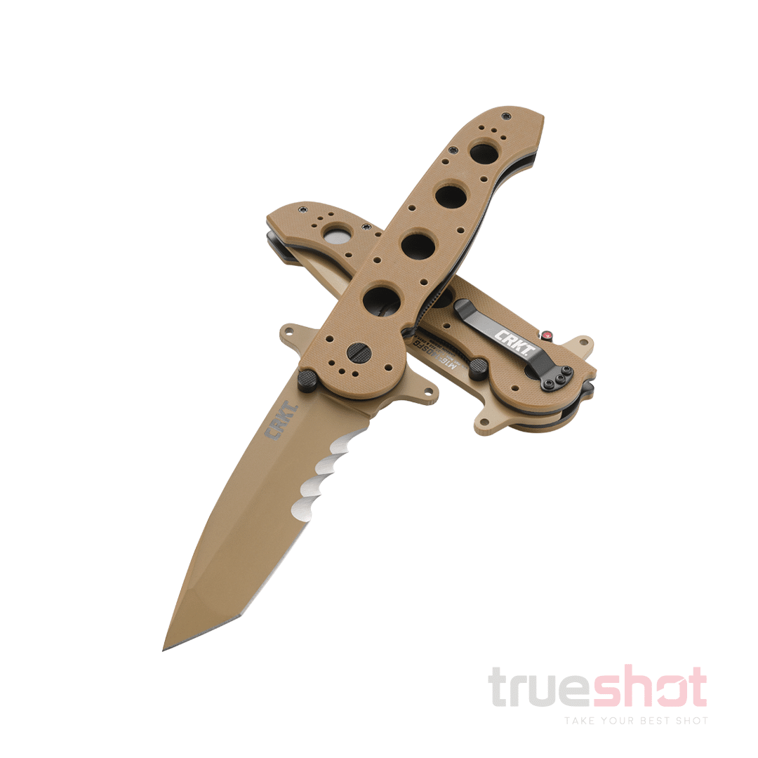 CRKT - M16-14DSFG Desert Tan Tanto Serrated Flipper - Tan - G-10 - Stainless Steel - 3.875"