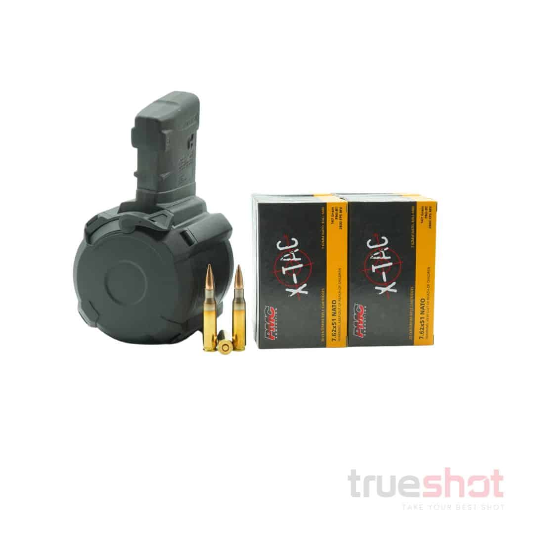 BUNDLE DEAL: 50 Round Magpul D-50 M3 308/7.62×51 Drum Magazine and 200 Rounds of Ammo