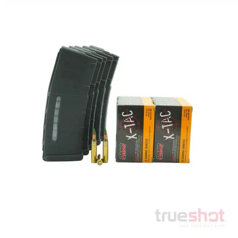 BUNDLE DEAL: 5 Black 30 Round Magpul M2 Magazines and 200 Rounds of Ammo