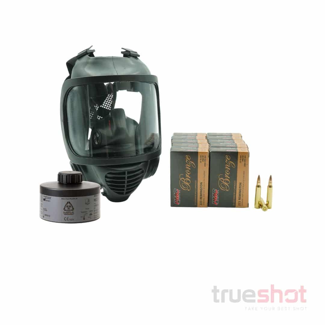 BUNDLE DEAL: Mira Safety CM-6M Gas Mask, NBC-77 Filter, and 200 Rounds of Ammo