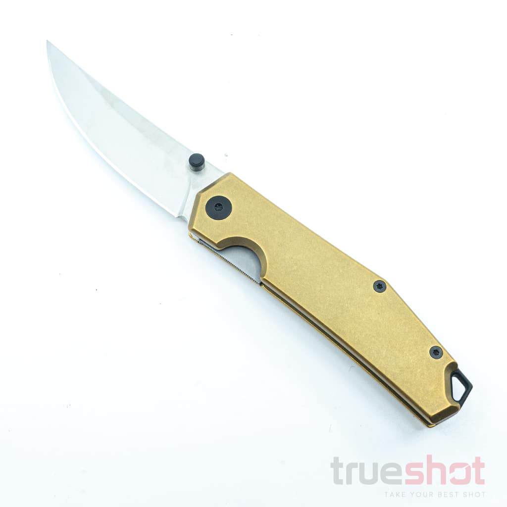 Giant Mouse ACE Clyde, Stonewash Brass, Satin 3 Inch Blade Length