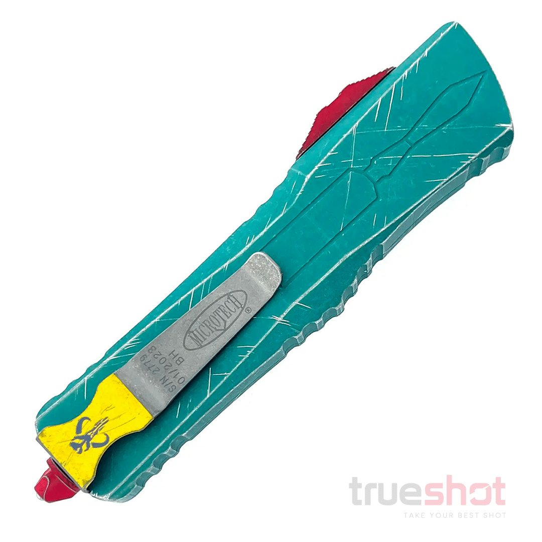 Microtech - Combat Troodon - Hellhound Bounty Hunter - Green - Aluminum - Premium Steel - 3.80"