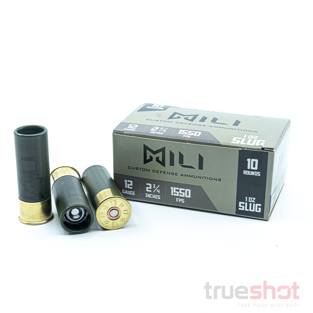 Mili 12 Gauge Ammo, Slug Rounds, 10 Round Box