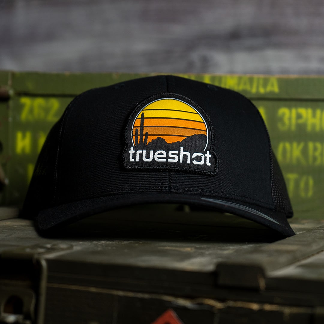 True Shot - New Sunset Retrowave Patch - Trucker Hat