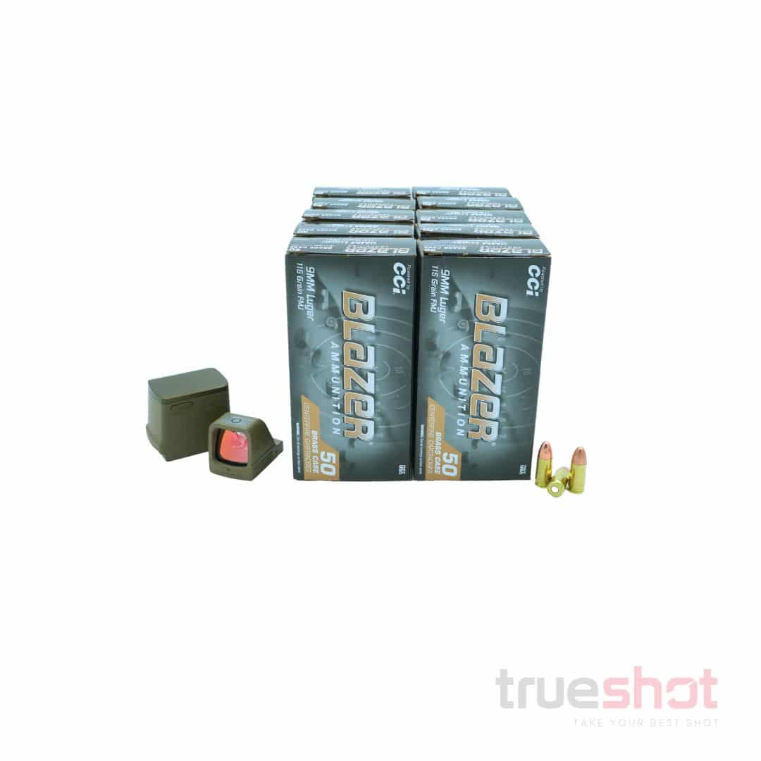 BUNDLE DEAL: FDE Osight X Red Dot Pistol Sight and 500 Rounds of Ammo