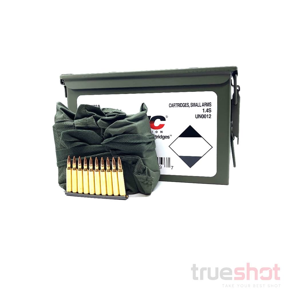 PMC 223 55 Grain FMJ bandoleer and Ammo Can