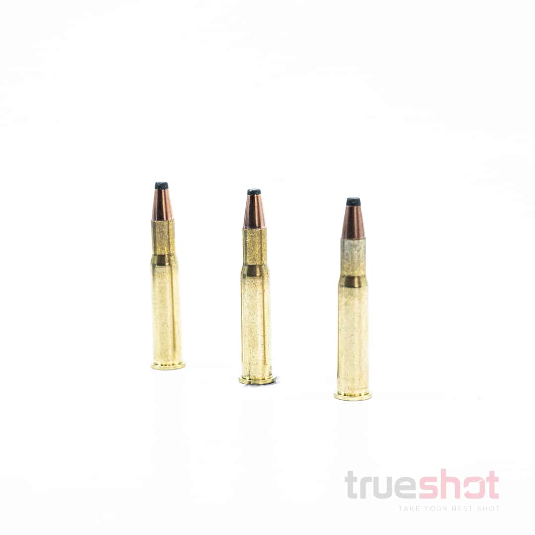 PPU 30-30 Winchester 150 Grain FSP 3 Bullets standing