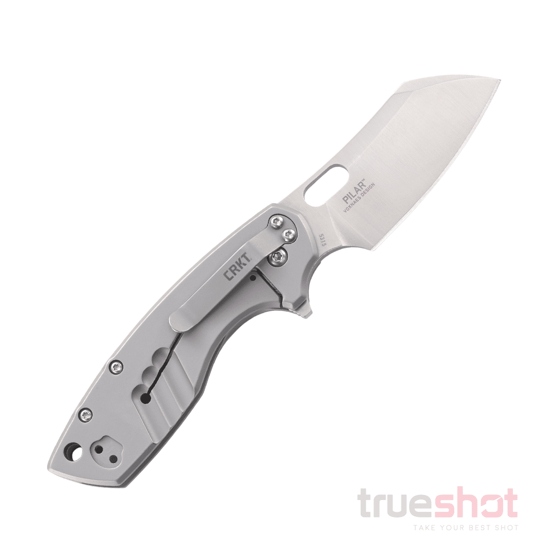 CRKT Pilar Large - Silver - Stainless Steel - 8Cr13MoV - 2.625"