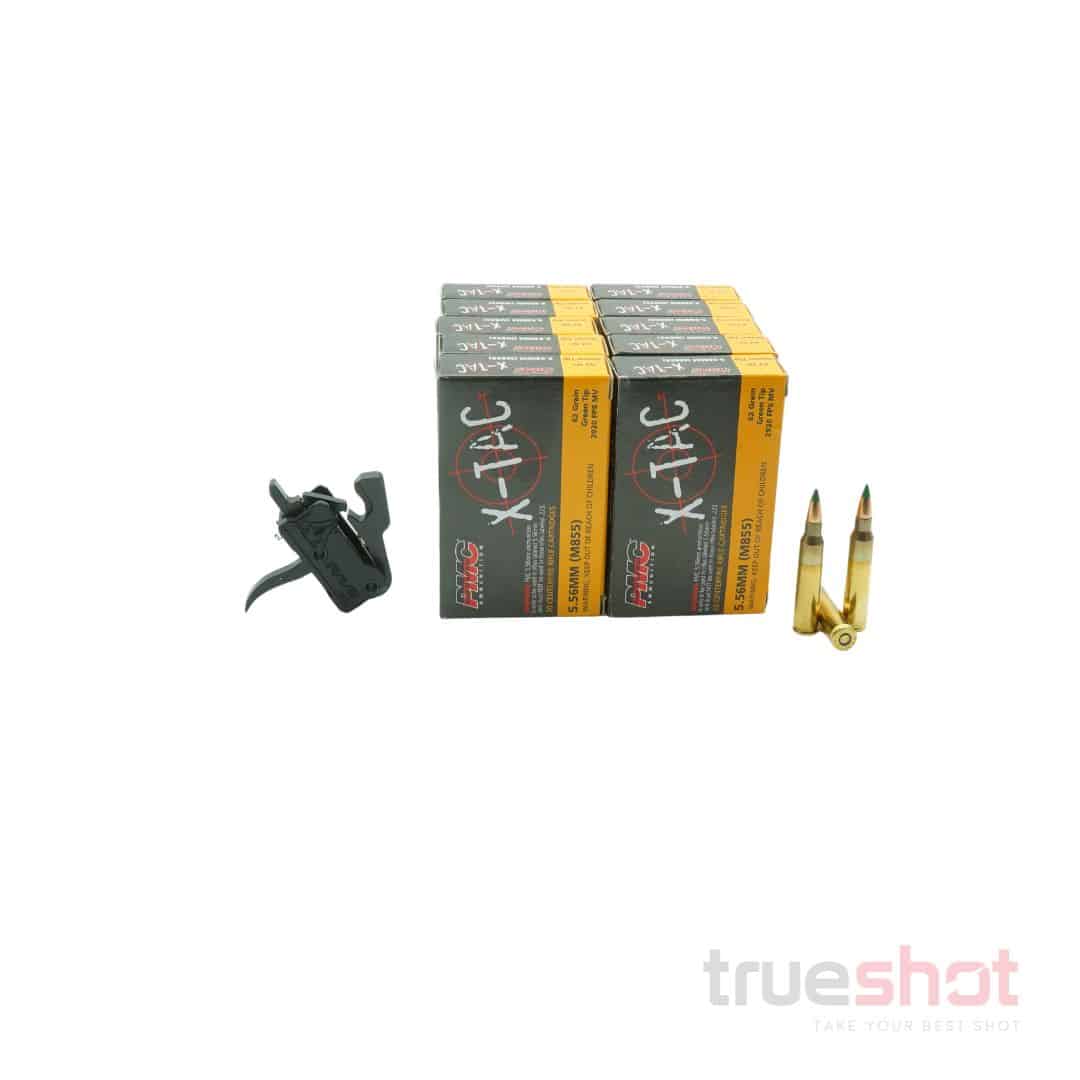 BUNDLE DEAL: Rise Rave 140 Curved Drop in AR Trigger and 200 Rounds of Ammo