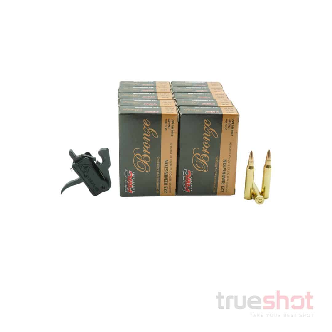 BUNDLE DEAL: Rise Rave 140 Curved Drop in AR Trigger and 200 Rounds of Ammo