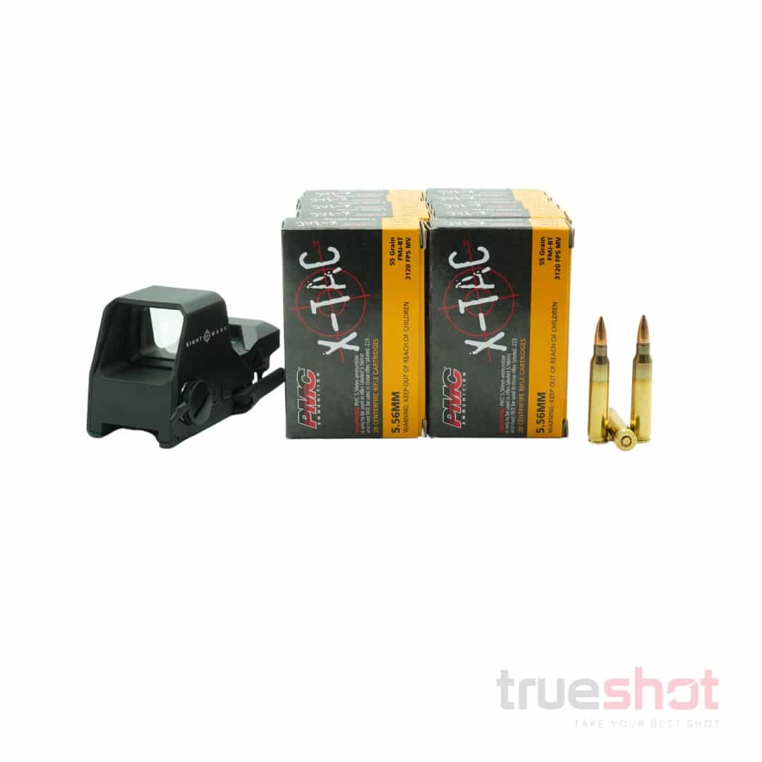 BUNDLE DEAL: Black Sightmark Ultra Shot Red/Green Dot Rifle Sight and 200 Rounds of Ammo
