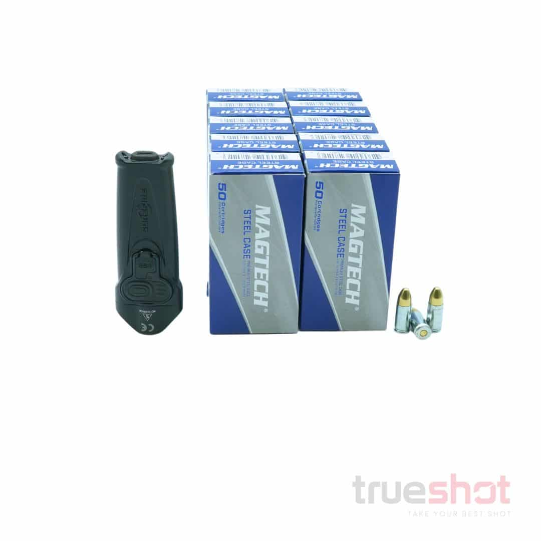 BUNDLE DEAL: Black Surefire EDC Pocket Flashlight and 500 Rounds of Ammo