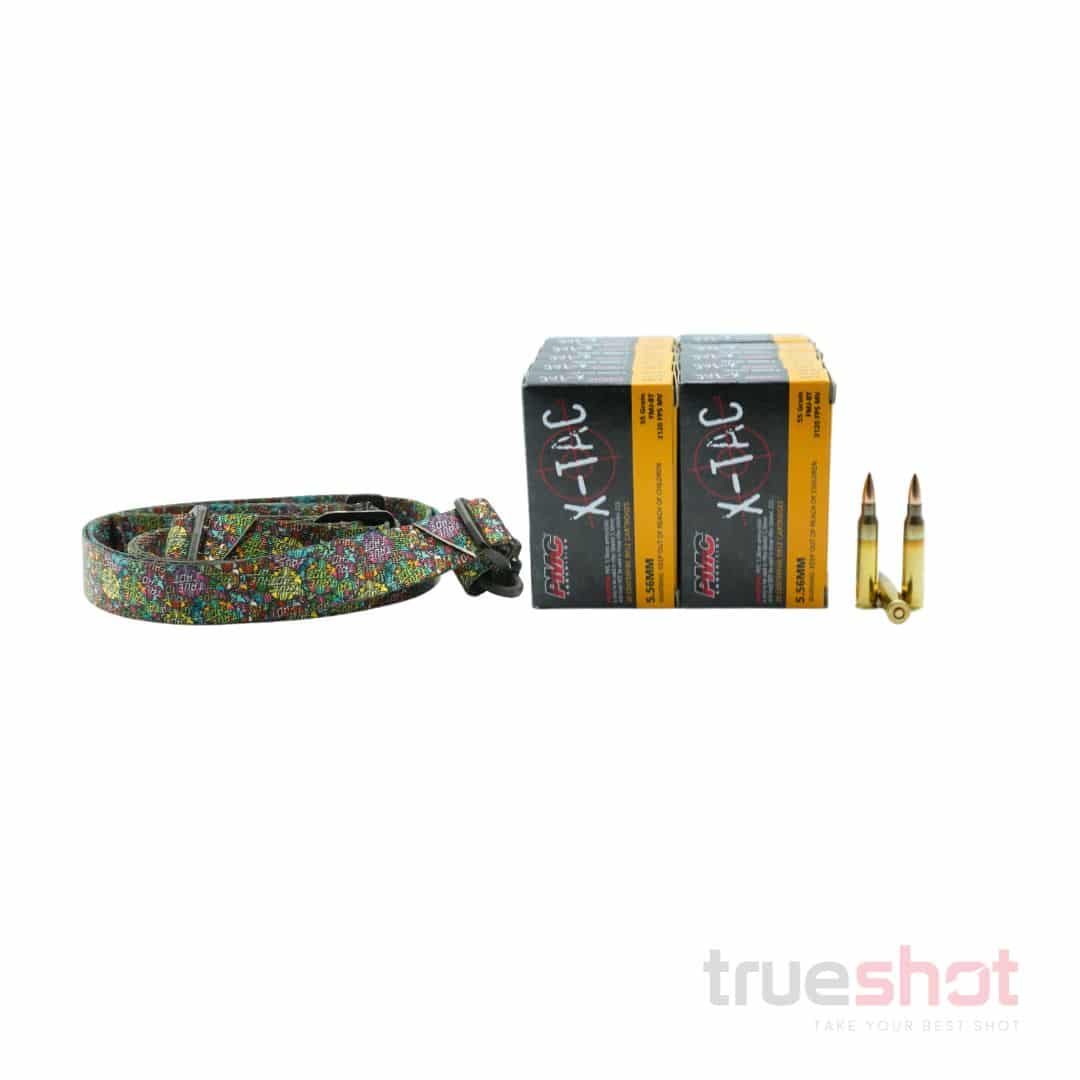 BUNDLE DEAL: Saguaro Slings True Shot Cactus Sticker QD Rifle Sling and 200 Rounds of Ammo