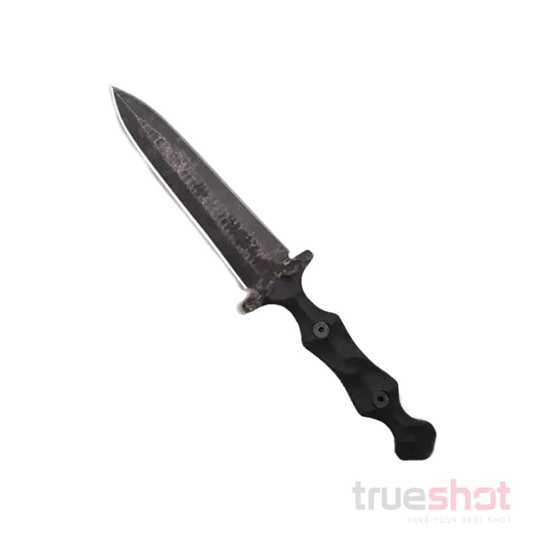 Stroup Knives- Dagger - Fixed Blade Knife - Black - G10 - 5.25" - Black Stonewash