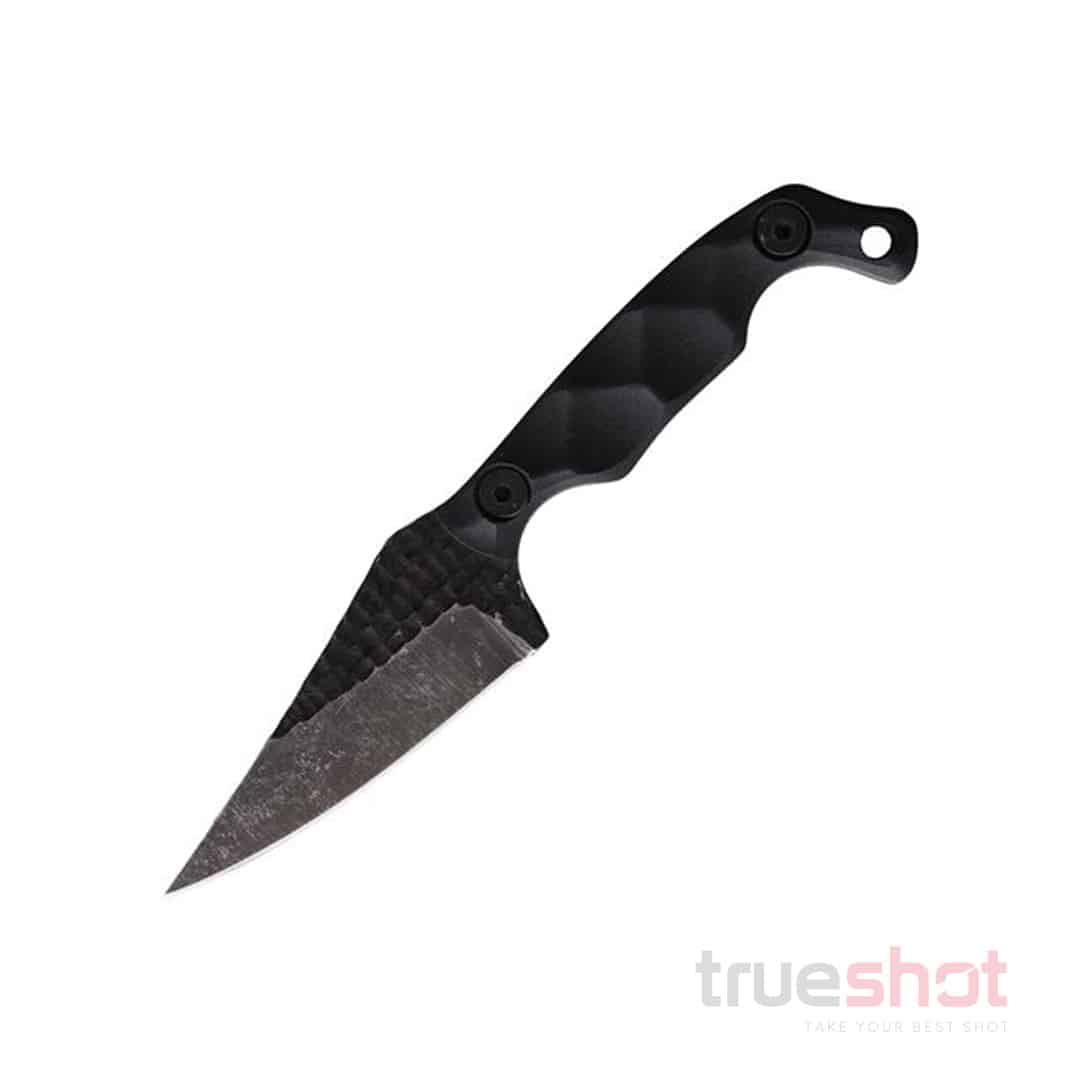 Stroup Knives- Mini MOD 1 - Drop Point Fixed Blade Knife - Black - G10 - 3.0" - Black Acid Wash