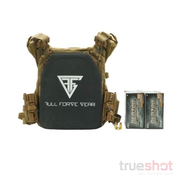 BUNDLE DEAL: Tan Full Forge Gear, 2 Level 3A Plates, and 500 Rounds of Ammo