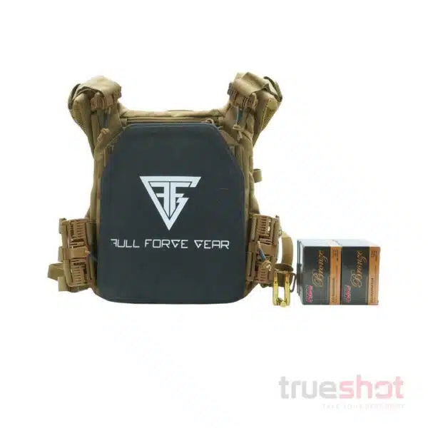 BUNDLE DEAL: Black Full Forge Gear Plate Carrier, 2 Level 3A Plates, and 200 Rounds of Ammo
