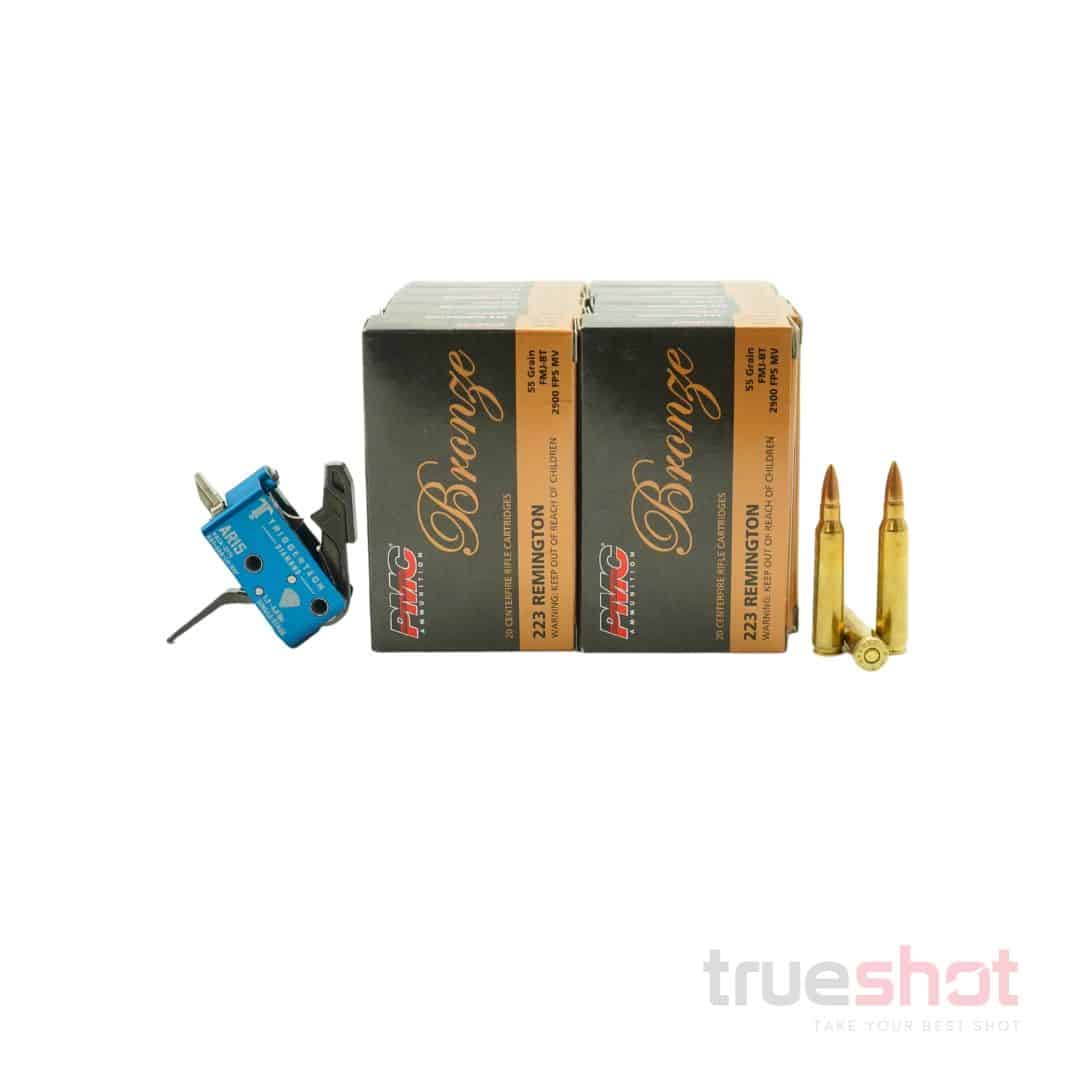 BUNDLE DEAL: TriggerTech Diamond Single Stage Flat Drop in AR-15 Trigger and 200 Rounds of Ammo